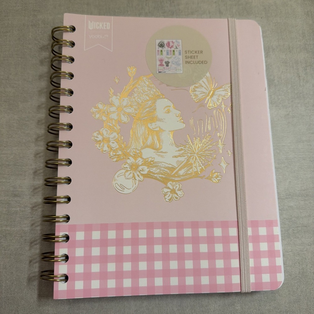 Wicked Spiral Journal KATIE KIME PINK 6"X8" 100 Lined Sheets Plus A Sticker Sh.